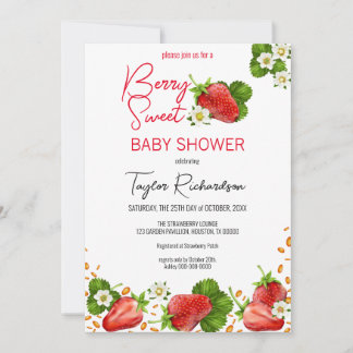 Aardbeien Baby Shower Zoet Kaart