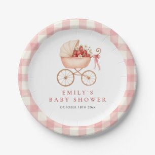 Aardbeien Baby Shower Zoet Papieren Bordje