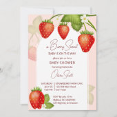 Aardbeien baby shower, zoete aardbei kaart (Voorkant)