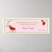 Aardbeien Baby Vervoer | Baby shower banner Poster (Voorkant)
