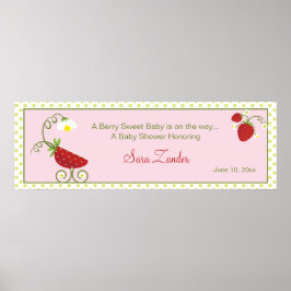Aardbeien Baby Vervoer | Baby shower banner Poster