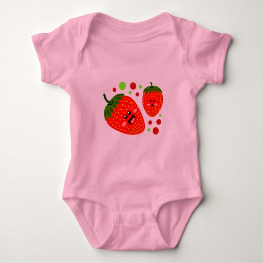 Aardbeien Babykleding Romper (Voorkant)