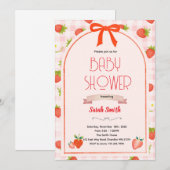Aardbeien babyshower uitnodiging (Voorkant / Achterkant)
