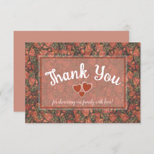 Aardbeien bedankkaart (Voorkant / Achterkant)