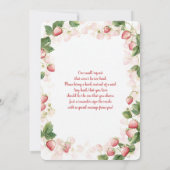 Aardbeien Beer Baby shower Girl Inv Kaart (Achterkant)