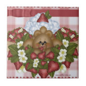Aardbeien Beer Tile Tegeltje (Voorkant)