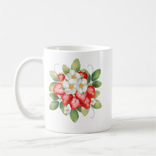 AARDBEIEN BEKER COFFIE KOPJE THEE BLOEM KOFFIEMOK