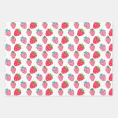 Aardbeien Berry First Birthday Party Pink | Rood Inpakpapier Vel (Voorkant 2)