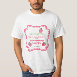 Aardbeien Berry First Birthday Party Pink | Rood Tri-Blend Shirt
