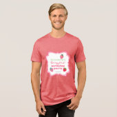 Aardbeien Berry First Birthday Party Pink | Rood Tri-Blend Shirt (Voorkant volledig)