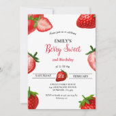 Aardbeien Berry Meisje Eerste Verjaardag| Berry Sw Kaart (Voorkant)