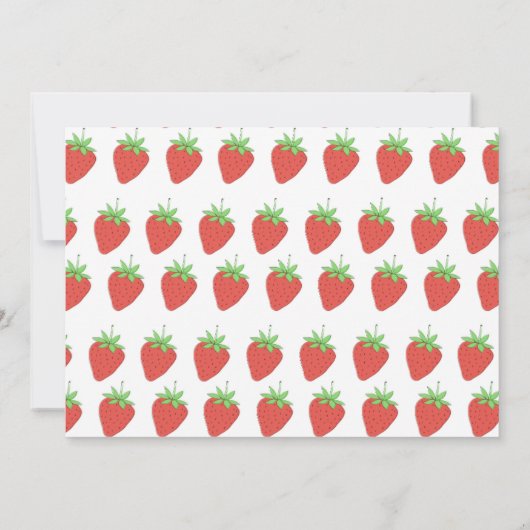 Aardbeien Berry Meisje Eerste Verjaardag| Berry Sw Kaart (Achterkant)