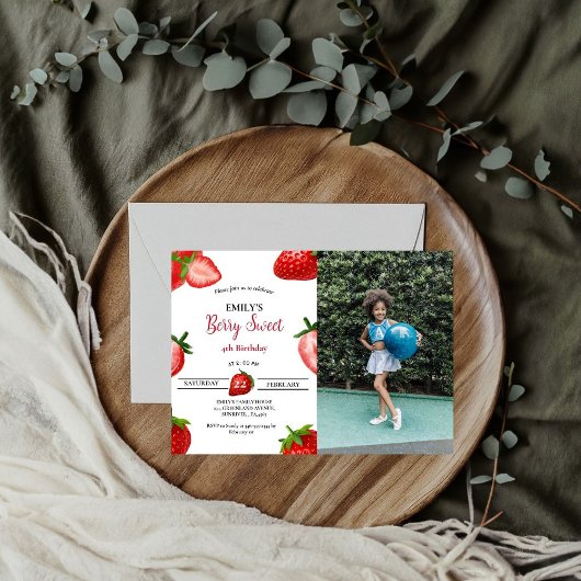 Aardbeien Berry Meisje Elke Verjaardag| Berry Swee Kaart