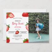 Aardbeien Berry Meisje Elke Verjaardag| Berry Swee Kaart (Voorkant)