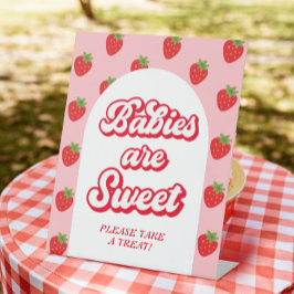 Aardbeien Berry Sweet Baby shower Favor Reclamebord Met Voetstuk