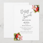 Aardbeien Berry Sweet Baby shower Invitation Kaart (Voorkant / Achterkant)