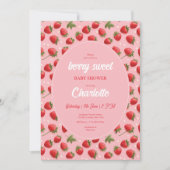 Aardbeien Berry Sweet Baby shower Invitation Kaart (Voorkant)
