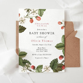 Aardbeien Berry Sweet Baby shower Invitation Kaart