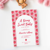 Aardbeien Berry Sweet Baby shower Invitation Kaart