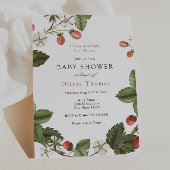 Aardbeien Berry Sweet Baby shower Invitation Kaart