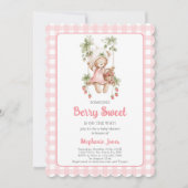 Aardbeien Berry Sweet Beer Baby shower Girl Kaart (Voorkant)