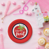Aardbeien Berry Sweet Birthday Baby Girl Kinderen Papieren Bordje (Feest)