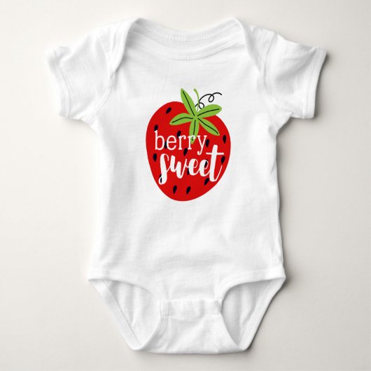Aardbeien Berry Sweet Birthday Baby Girl Kinderen Romper (Voorkant)