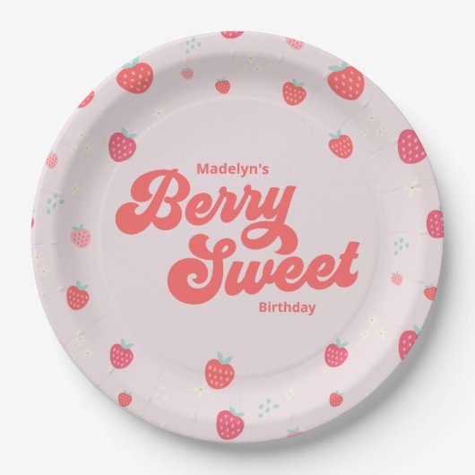aardbeien Berry Sweet Birthday Summer Papieren Bordje (Voorkant)