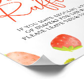 Aardbeien Berry Sweet Diaper Raffle Game Sign Poster (Hoek)