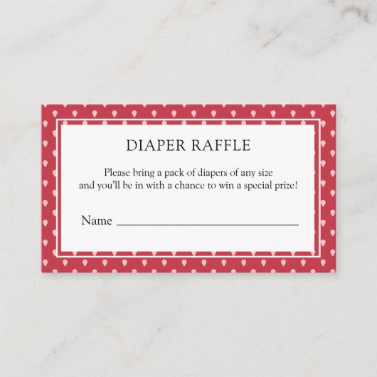 Aardbeien Berry Sweet Diaper Raffle Informatiekaartje (Voorkant)