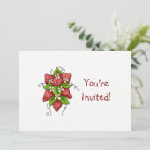 Aardbeien Birthday Party Invitation Kaart (Staand voorkant)
