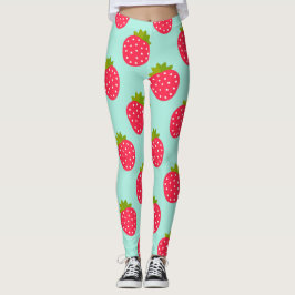 Aardbeien blauw patroon Leggings