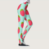 Aardbeien blauw patroon Leggings (Rechts)