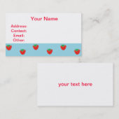 Aardbeien Blauw Visitekaartje (Voorkant / Achterkant)