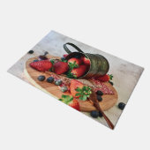 aardbeien Blauwbessen, vruchten en zoetwaren Deurmat (Schuin)