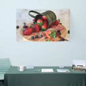 aardbeien Blauwbessen, vruchten en zoetwaren Spandoek (Beurs)