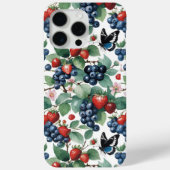 Aardbeien Blauwe bessen en Vlinders Bloemen Case-Mate iPhone Case (Achterkant)