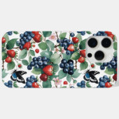 Aardbeien Blauwe bessen en Vlinders Bloemen Case-Mate iPhone Case (Achterkant (horizontaal))