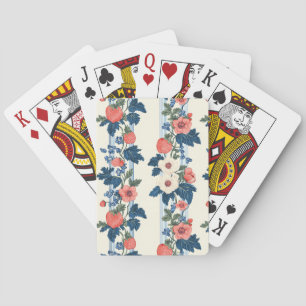 Aardbeien & Blauwe Bladeren Bloempatroon Pokerkaarten