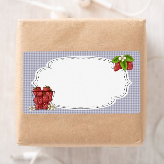 Aardbeien bliksetiket etiket (Insitu)