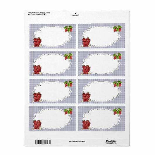 Aardbeien bliksetiket etiket (Full Sheet)