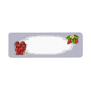 Aardbeien bliksetiket etiket