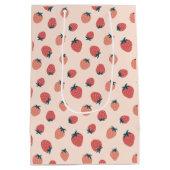 Aardbeien, Bloemen en Abstract Patroon Thema Medium Cadeauzakje (Achterkant)