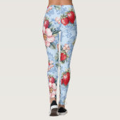 Aardbeien & Bloemen Patroon Leggings (Achterkant)