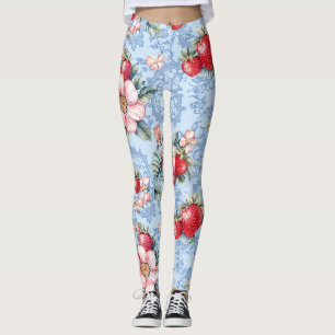 Aardbeien & Bloemen Patroon Leggings