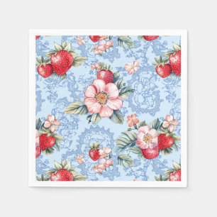  Aardbeien & Bloemen Patroon Servet