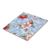 Aardbeien & Bloemen Patroon Tegeltje (Zijkant)