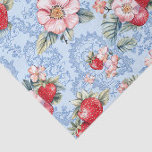  Aardbeien & Bloemen Patroon Tissuepapier (Detail)