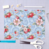  Aardbeien & Bloemen Patroon Tissuepapier (Craft)
