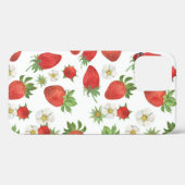 Aardbeien Bloemen: Waterverf Naadloze Kunst Case-Mate iPhone Case (Achterkant (horizontaal))